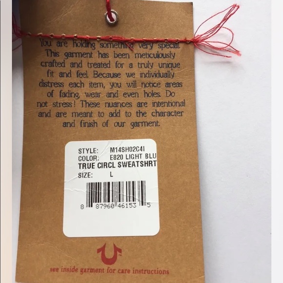 New True Religion Men True Circle Sweat Shorts Large Light Blue - Picture 6 of 10